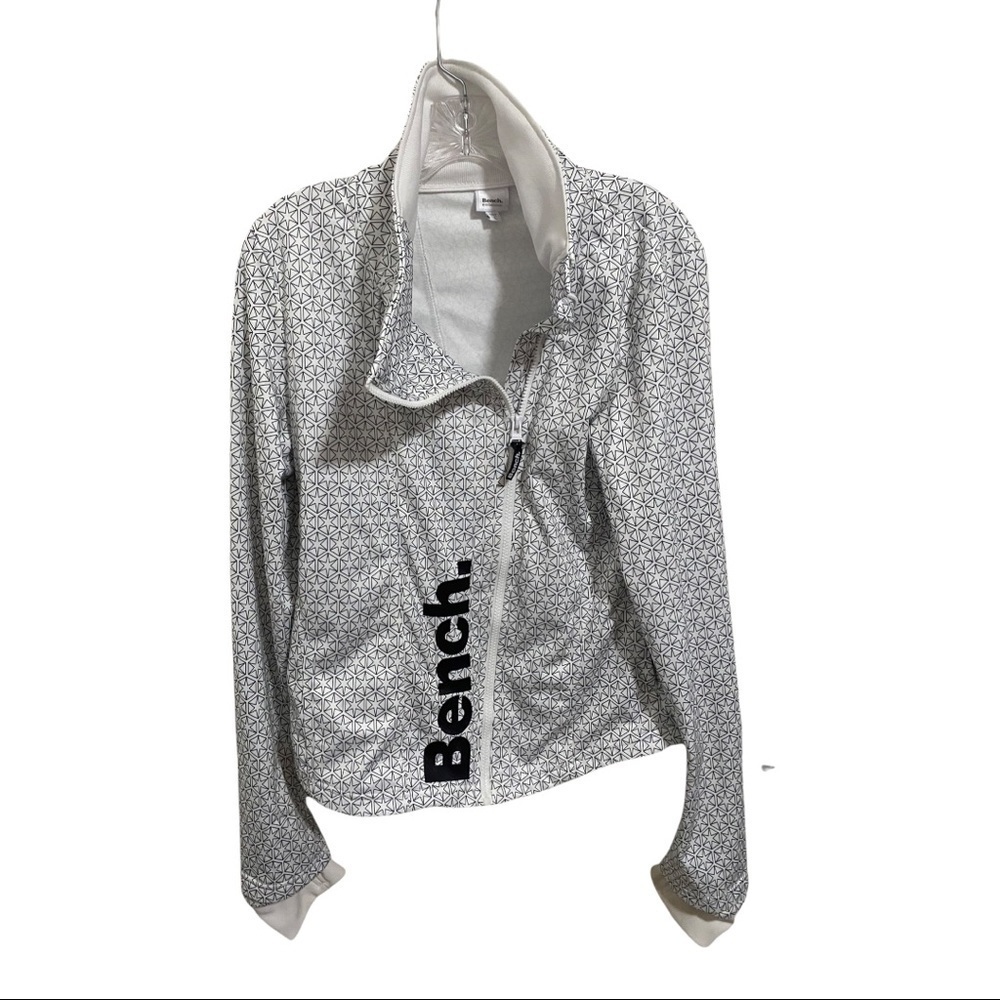 Bench Urbanwear Jacket White w/Black Stars Zip up